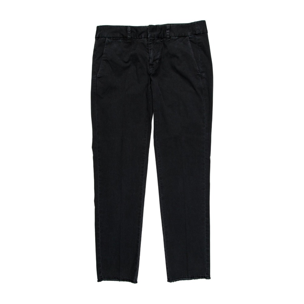 Nili Lotan Womens East Hampton Pants Gray Black Cotton Stretch Low Rise 00 XXS